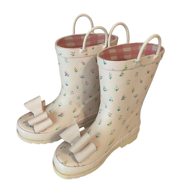 Sweethoney floral Rain Boots with Bows size 11 GUC - Picture 2 of 3